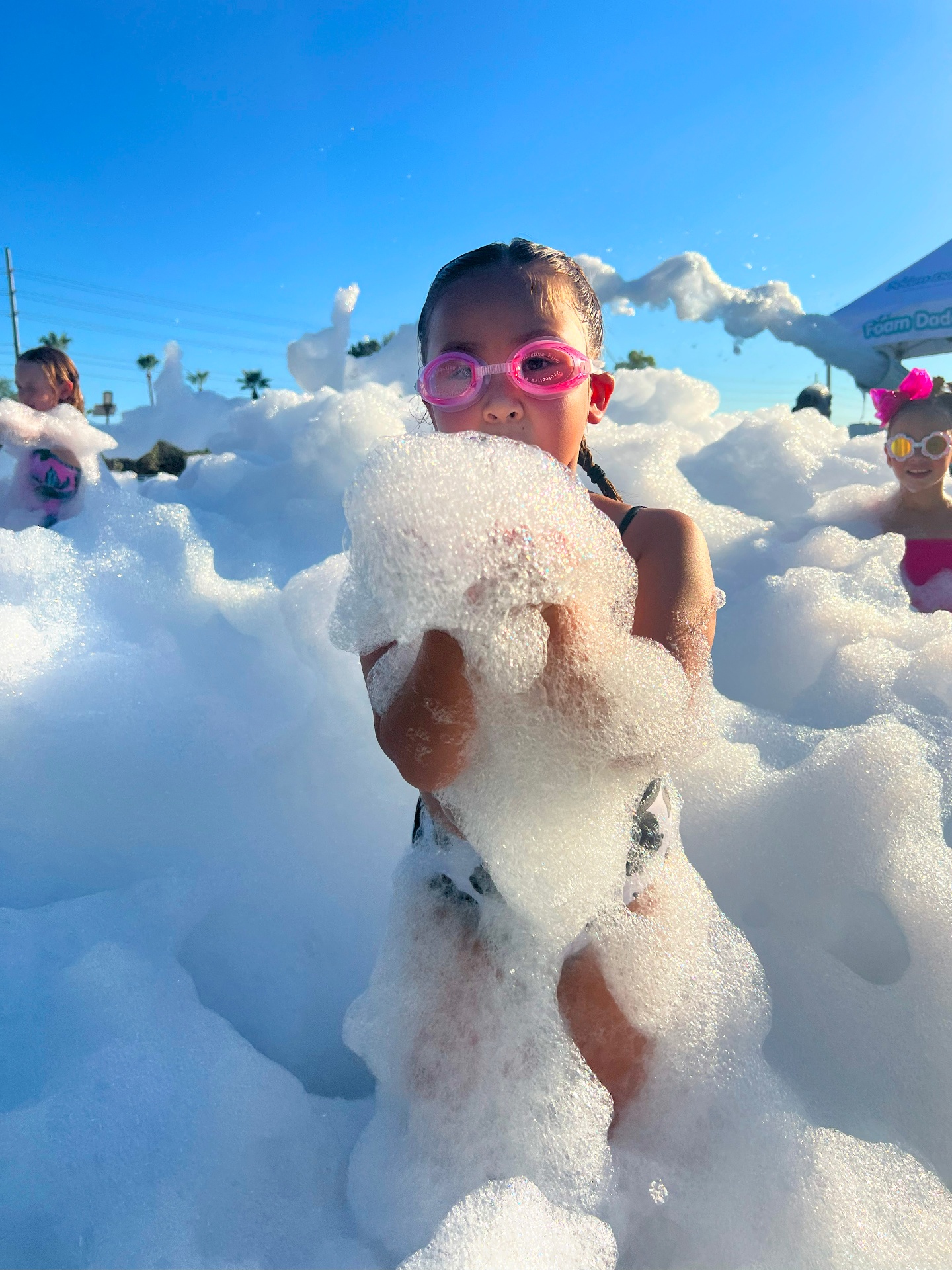 Girl enjoying foam party